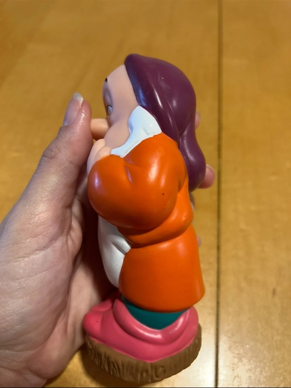 Classic Sleepy Dwarf squeeze bath toy  - Pink, Orange & White Kids Toy
